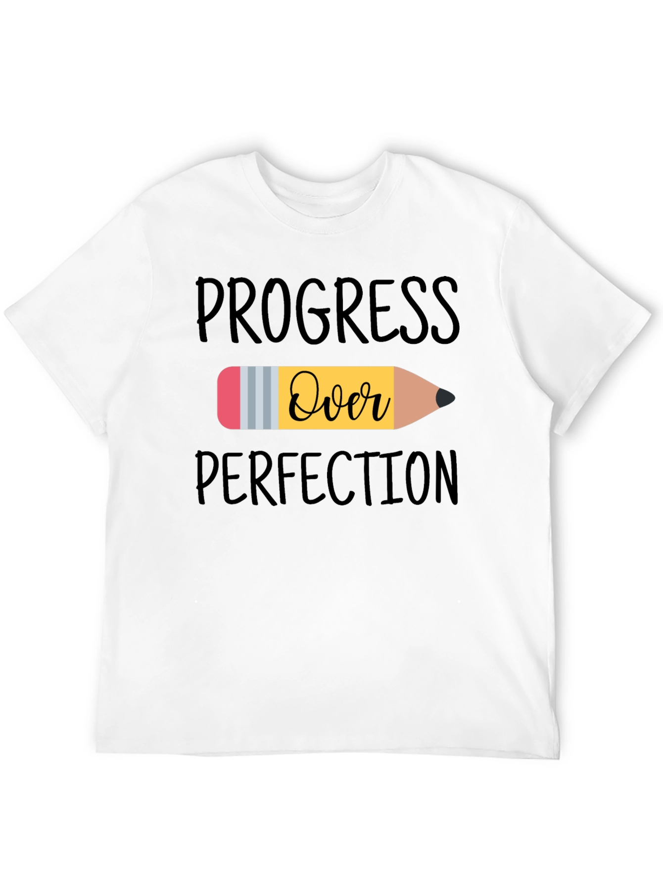 Camiseta Negra Progreso Sobre Perfección