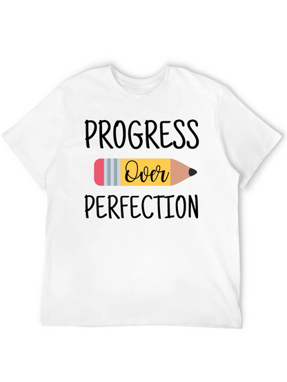 Camiseta Negra Progreso Sobre Perfección