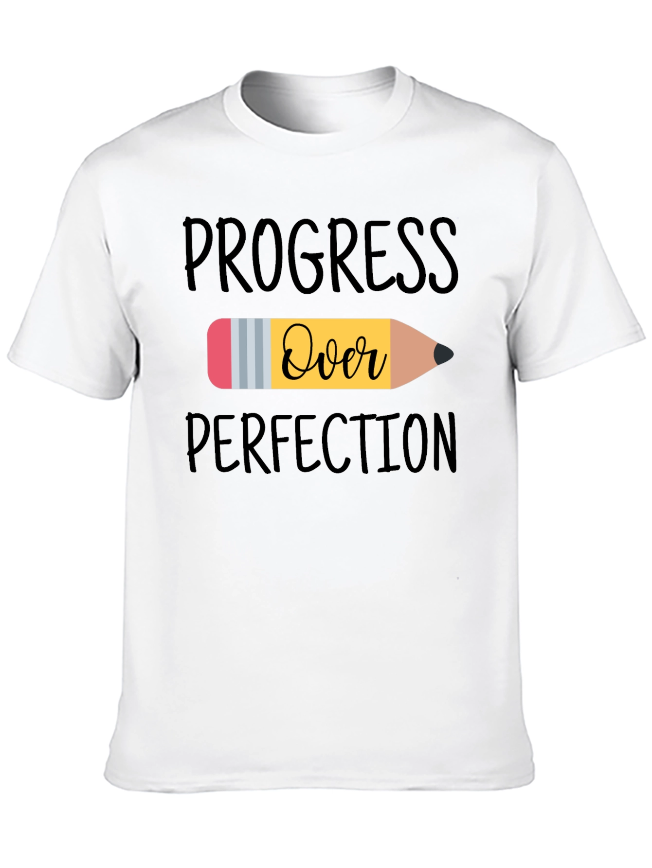 Camiseta Negra Progreso Sobre Perfección