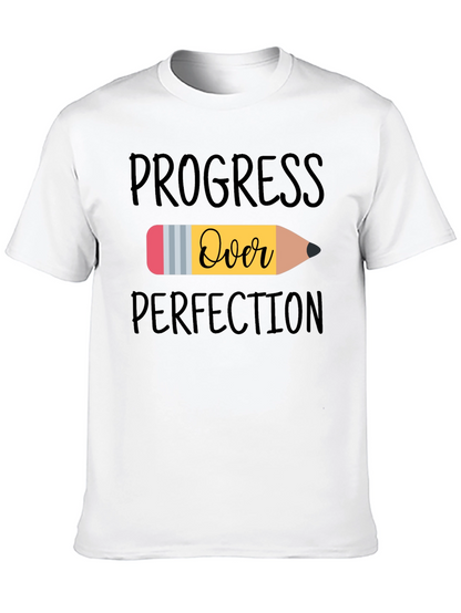 Camiseta Negra Progreso Sobre Perfección