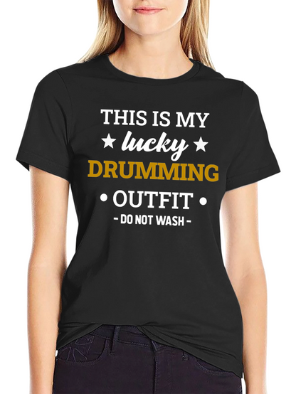 Camiseta Negra: Mi Traje de Batería de la Suerte
