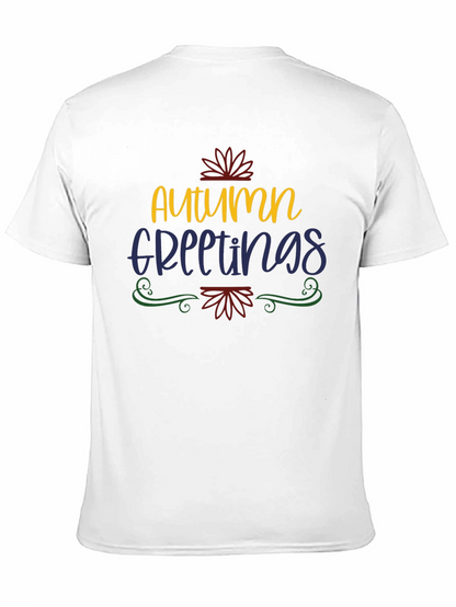 Camiseta Negra con Diseño de Otoño