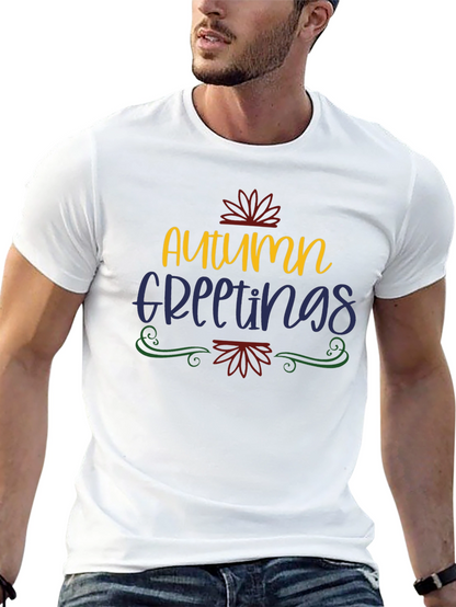 Camiseta Negra con Diseño de Otoño