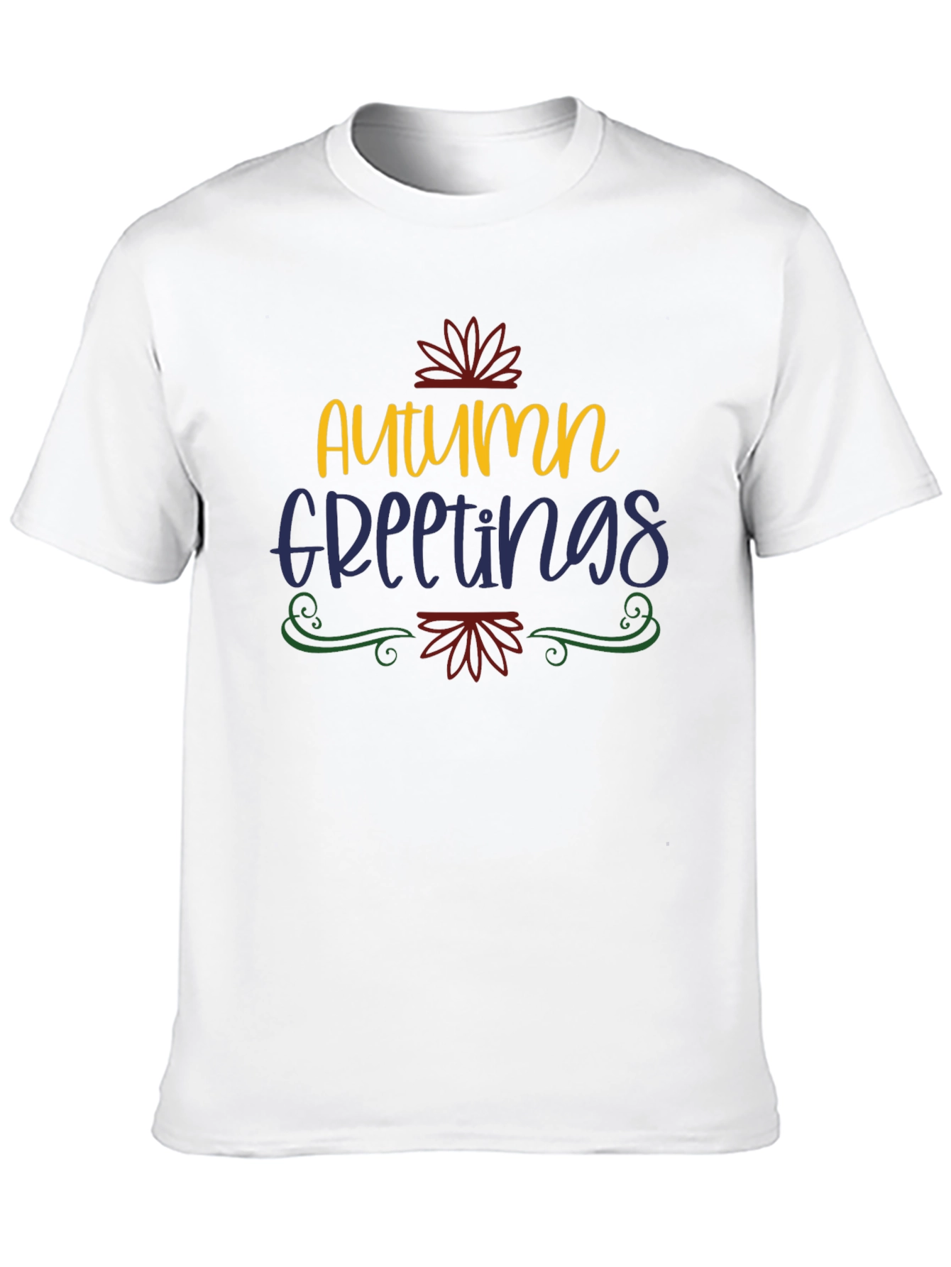 Camiseta Negra con Diseño de Otoño