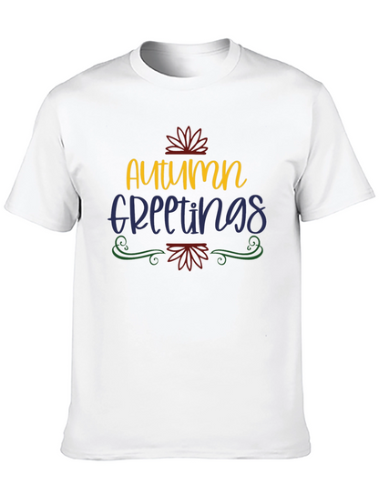Camiseta Negra con Diseño de Otoño