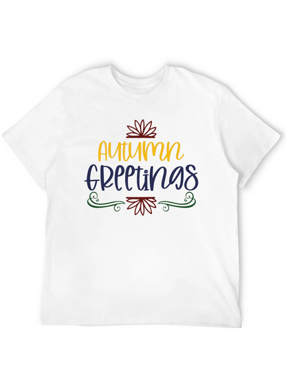 Camiseta Negra con Diseño de Otoño
