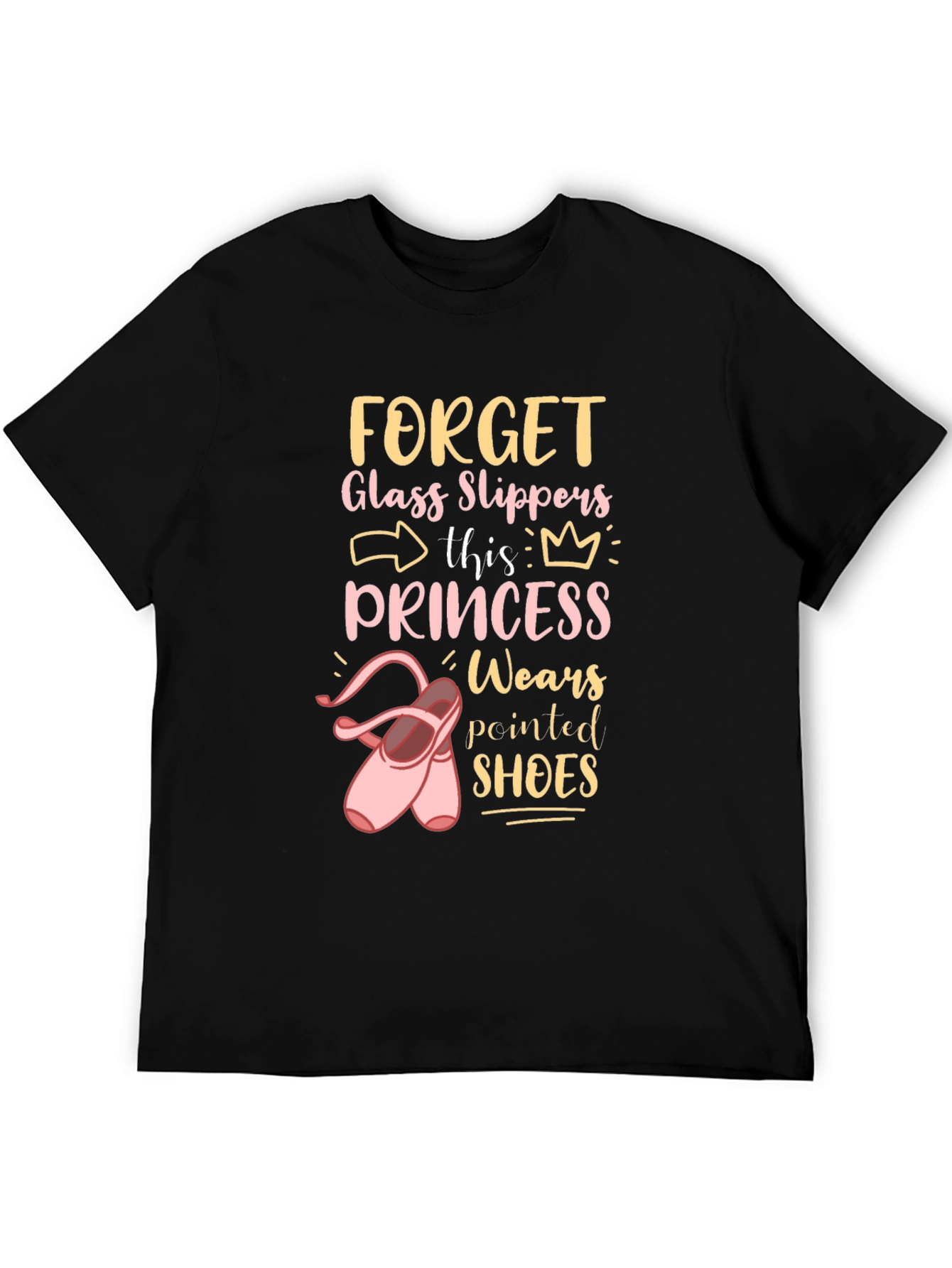 Camiseta Negra Princesa Zapatillas
