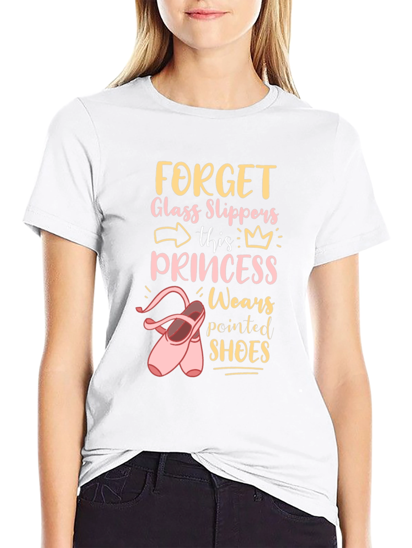 Camiseta Negra Princesa Zapatillas