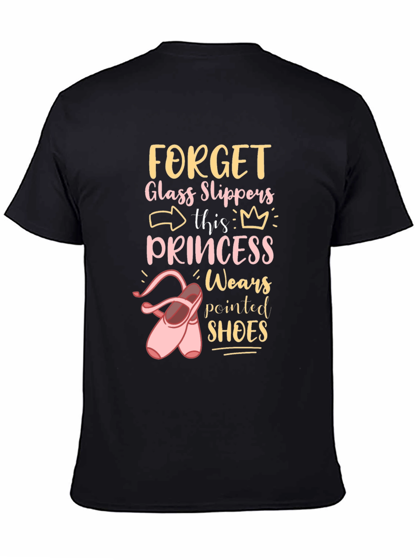 Camiseta Negra Princesa Zapatillas
