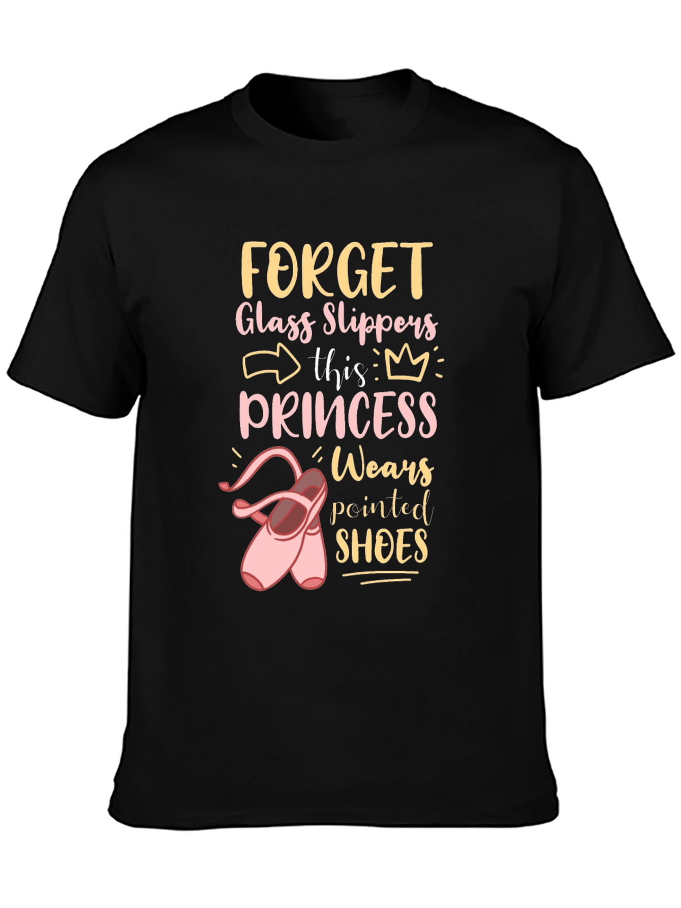 Camiseta Negra Princesa Zapatillas