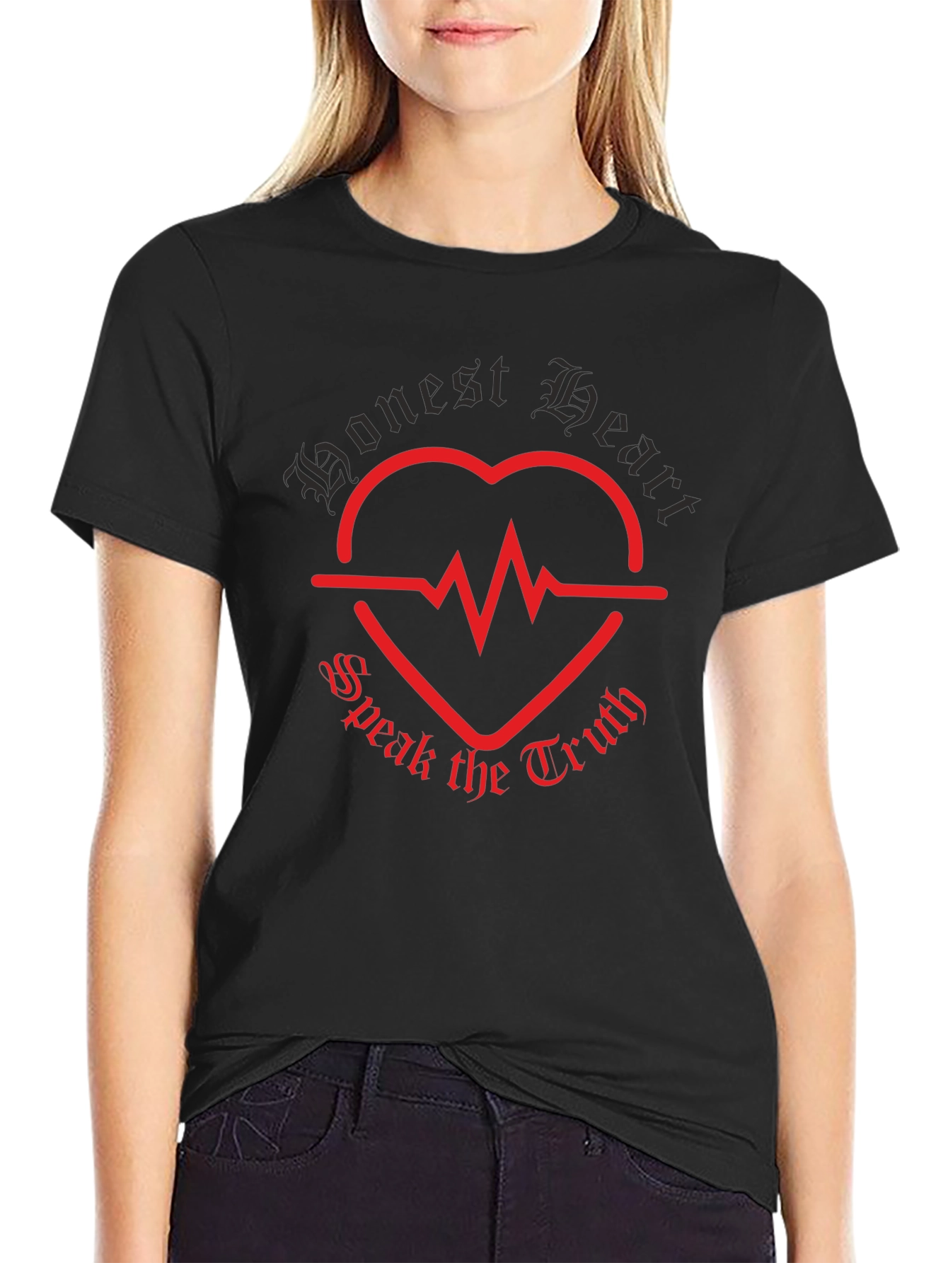 Camiseta Negra Honest Heart Speak the Truth