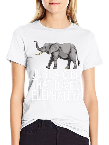 Camiseta Negra Just A Girl That Loves Elephants