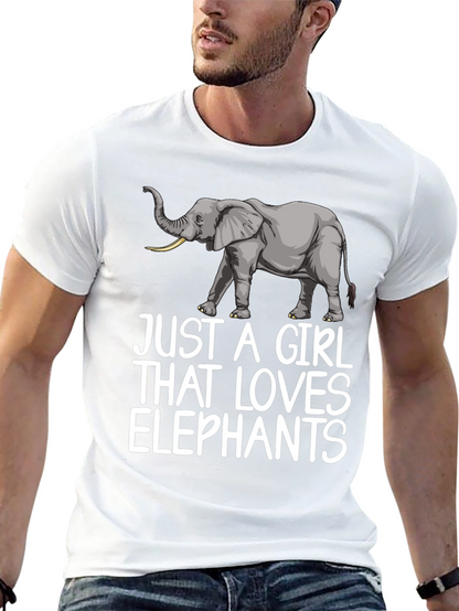 Camiseta Negra Just A Girl That Loves Elephants