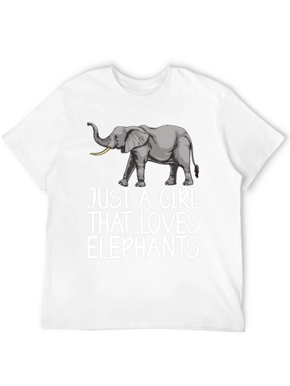 Camiseta Negra Just A Girl That Loves Elephants