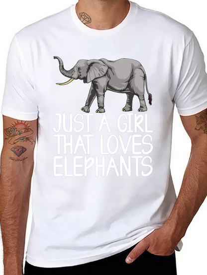 Camiseta Negra Just A Girl That Loves Elephants