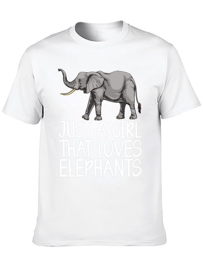 Camiseta Negra Just A Girl That Loves Elephants