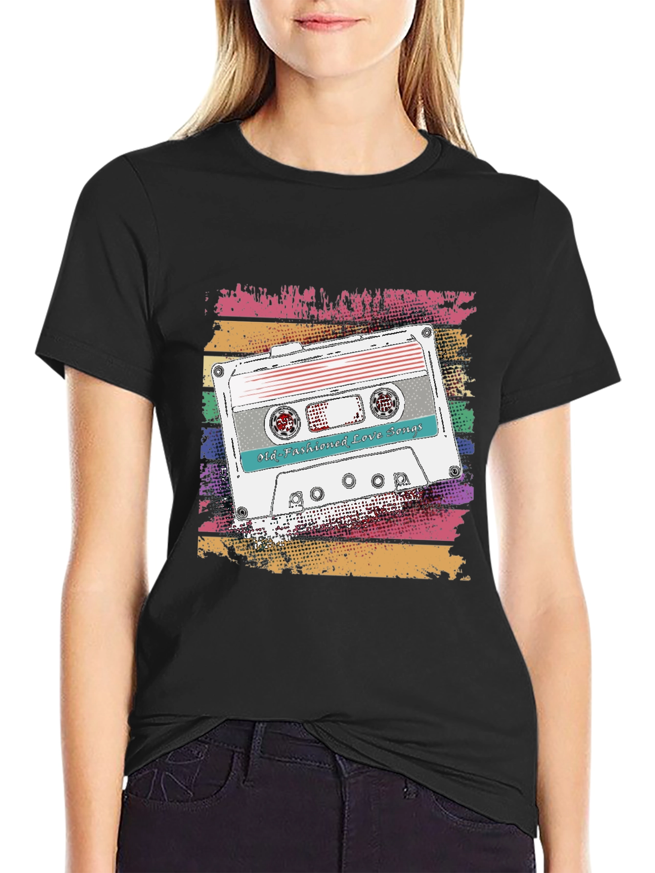 Camiseta Retro con Diseño de Cassette Old-Fashioned Love Songs