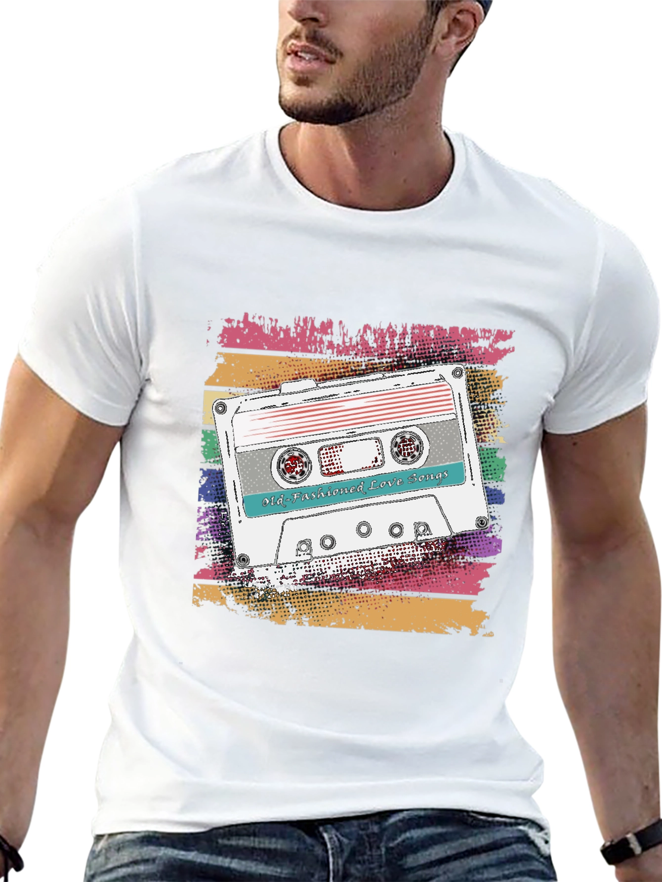 Camiseta Retro con Diseño de Cassette Old-Fashioned Love Songs