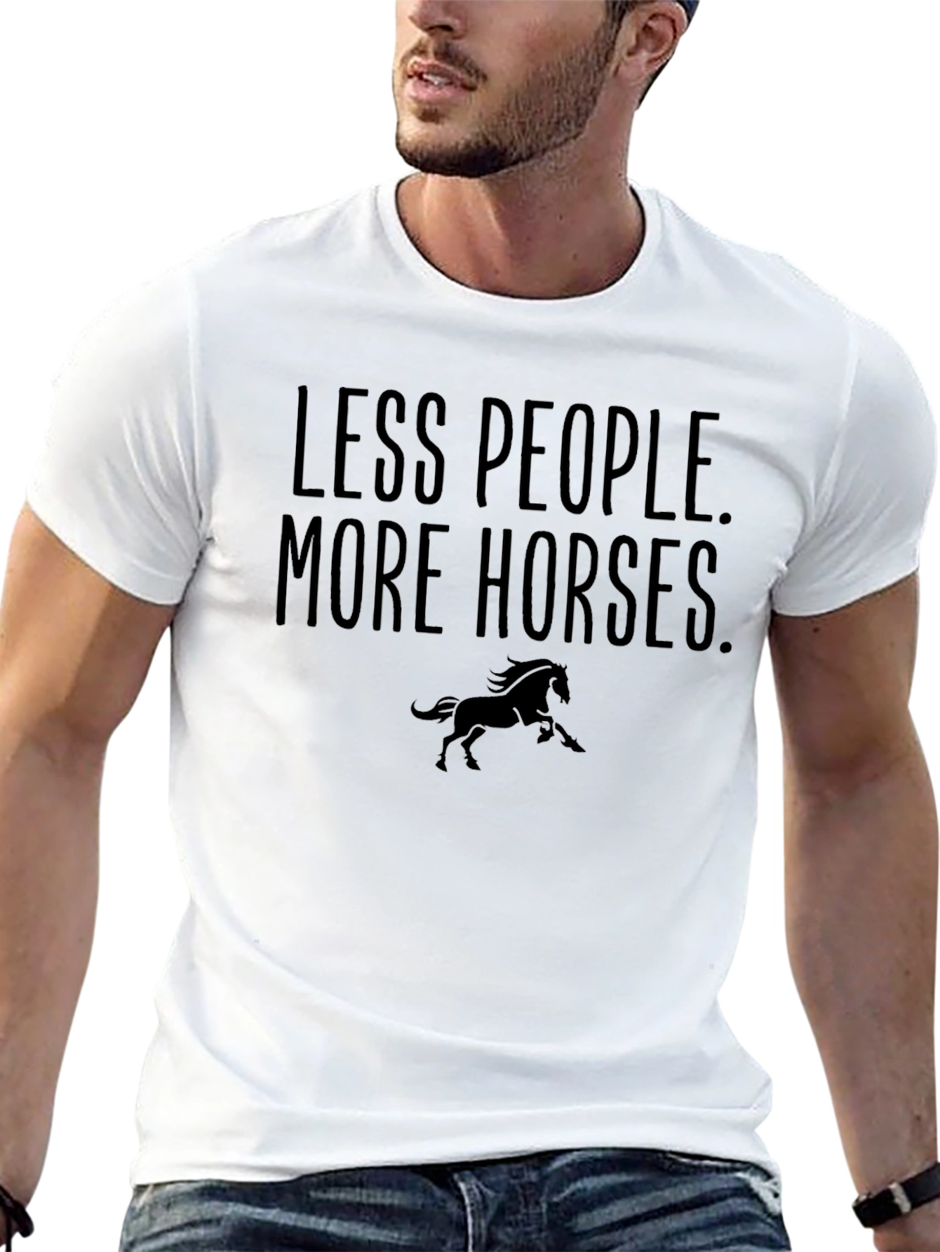Camiseta Negra: Menos Gente Más Caballos