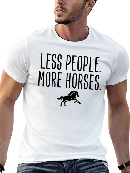 Camiseta Negra: Menos Gente Más Caballos