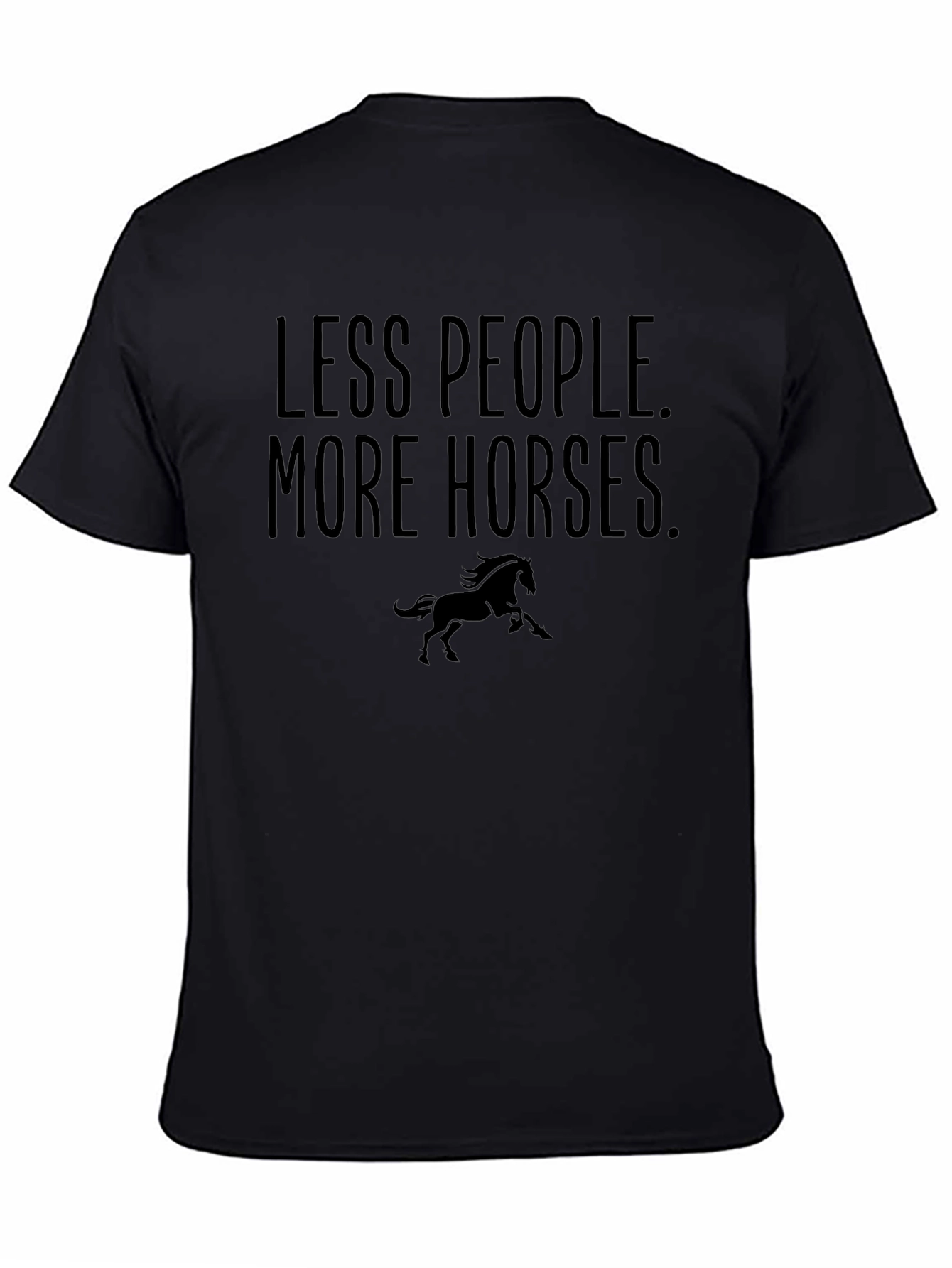 Camiseta Negra: Menos Gente Más Caballos