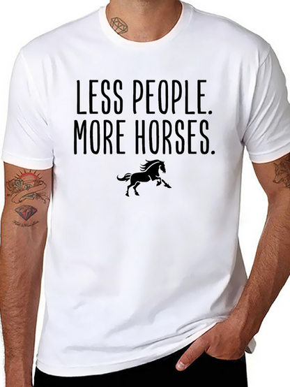 Camiseta Negra: Menos Gente Más Caballos