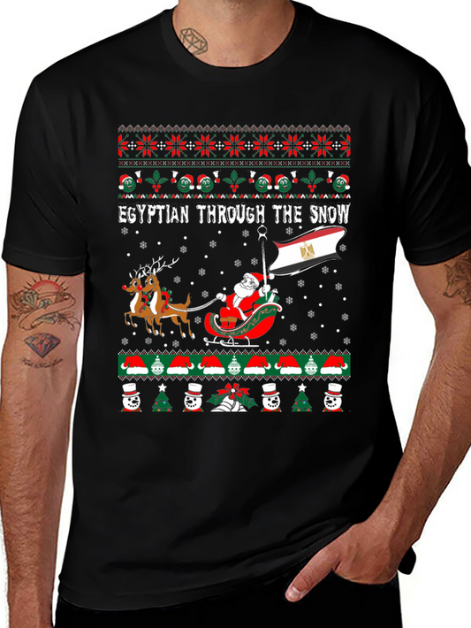 Camiseta Navideña Egipcia Divertida