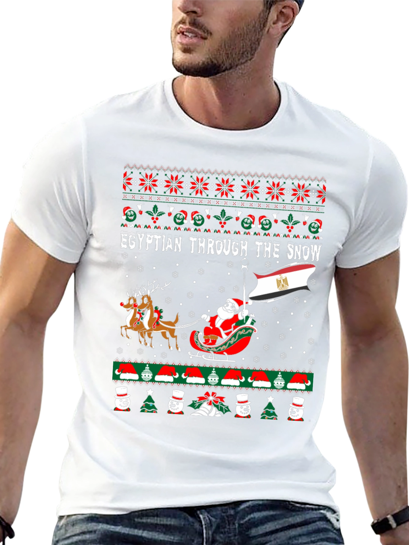 Camiseta Navideña Egipcia Divertida