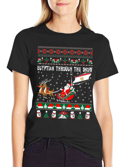 Camiseta Navideña Egipcia Divertida