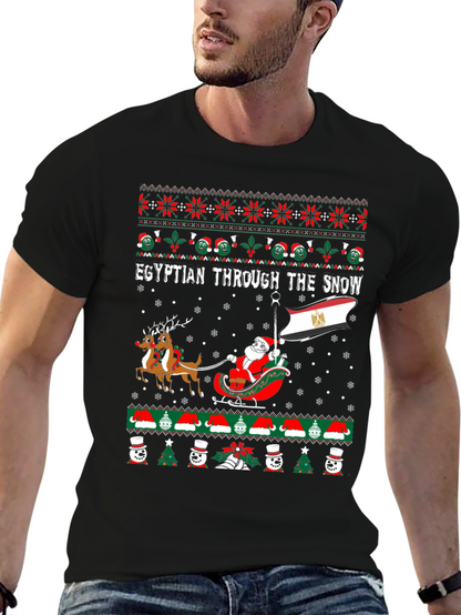Camiseta Navideña Egipcia Divertida