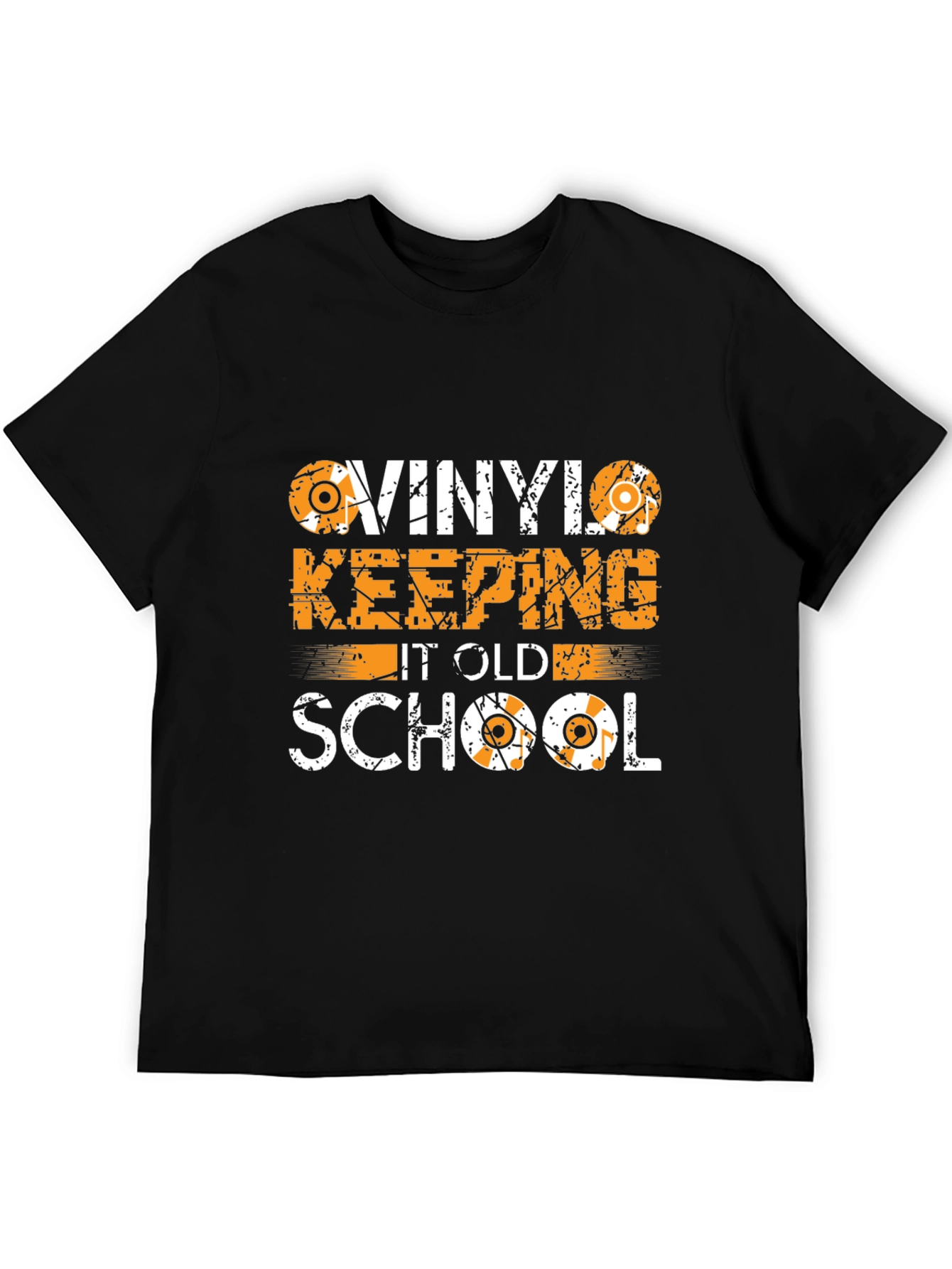 Camiseta Negra Vinilo Old School