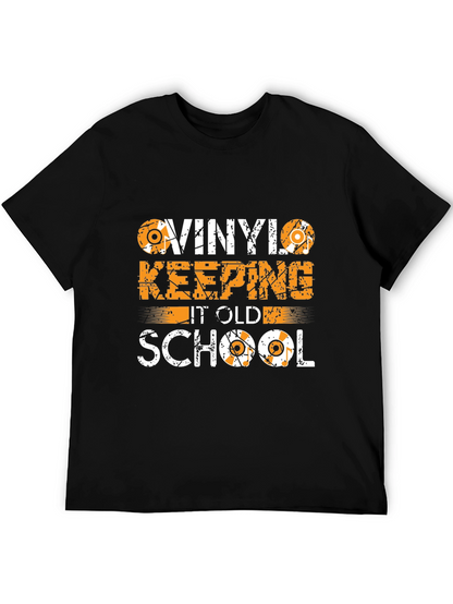 Camiseta Negra Vinilo Old School