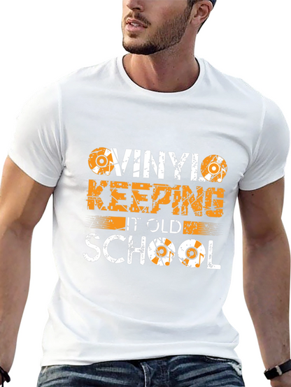 Camiseta Negra Vinilo Old School