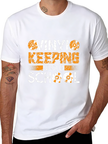 Camiseta Negra Vinilo Old School