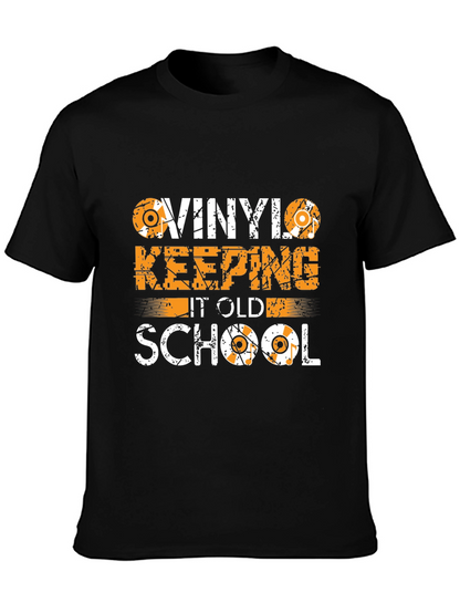 Camiseta Negra Vinilo Old School