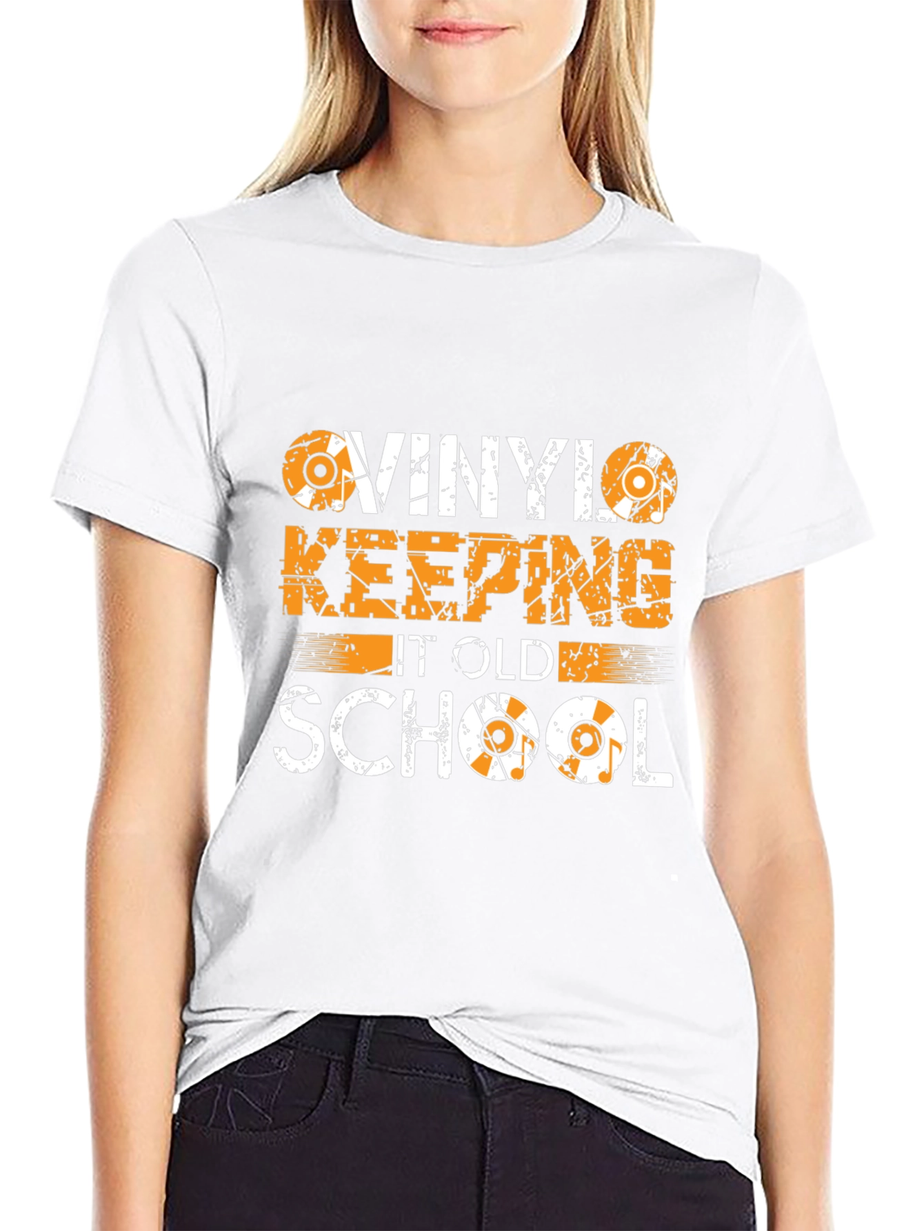 Camiseta Negra Vinilo Old School