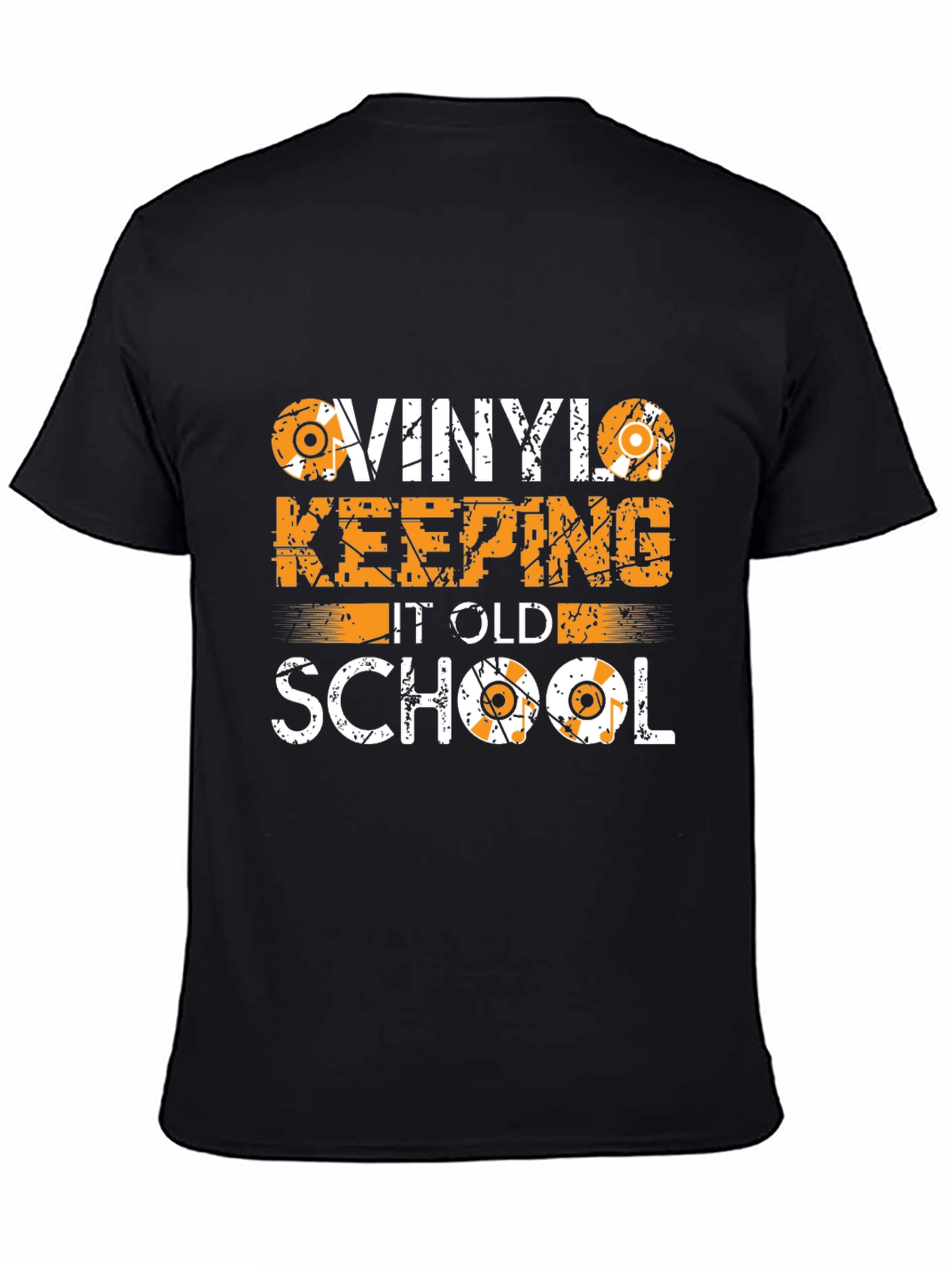 Camiseta Negra Vinilo Old School
