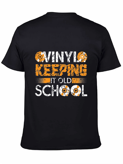 Camiseta Negra Vinilo Old School