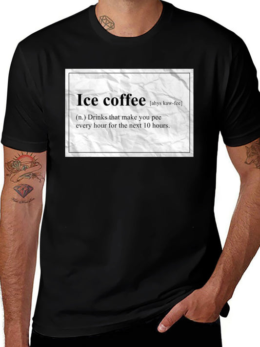 Camiseta Negra Humorística de Café Helado