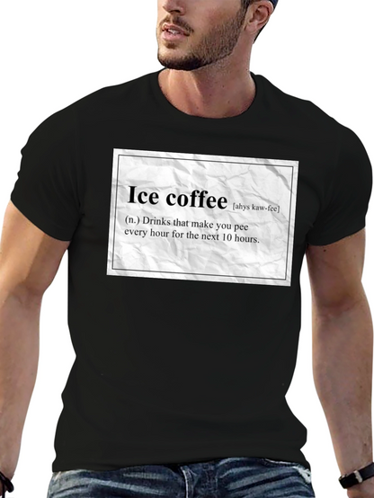 Camiseta Negra Humorística de Café Helado