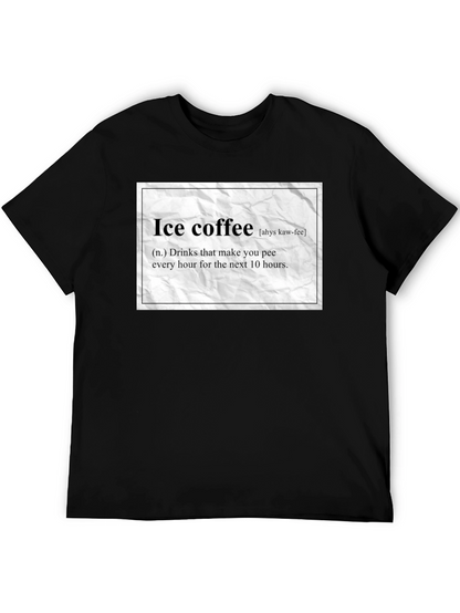 Camiseta Negra Humorística de Café Helado
