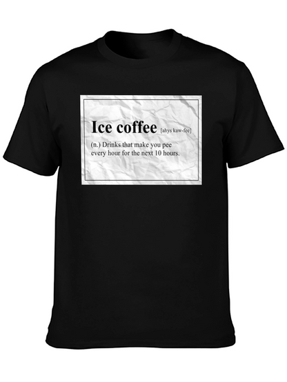 Camiseta Negra Humorística de Café Helado