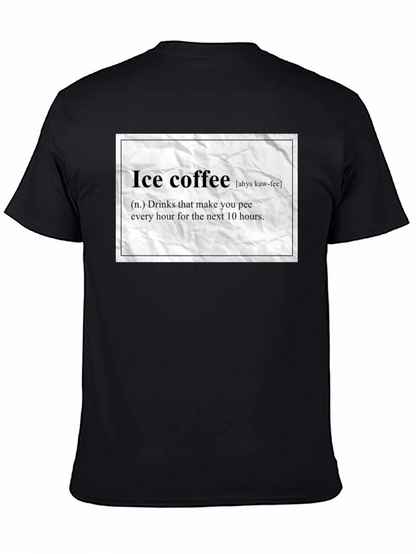 Camiseta Negra Humorística de Café Helado