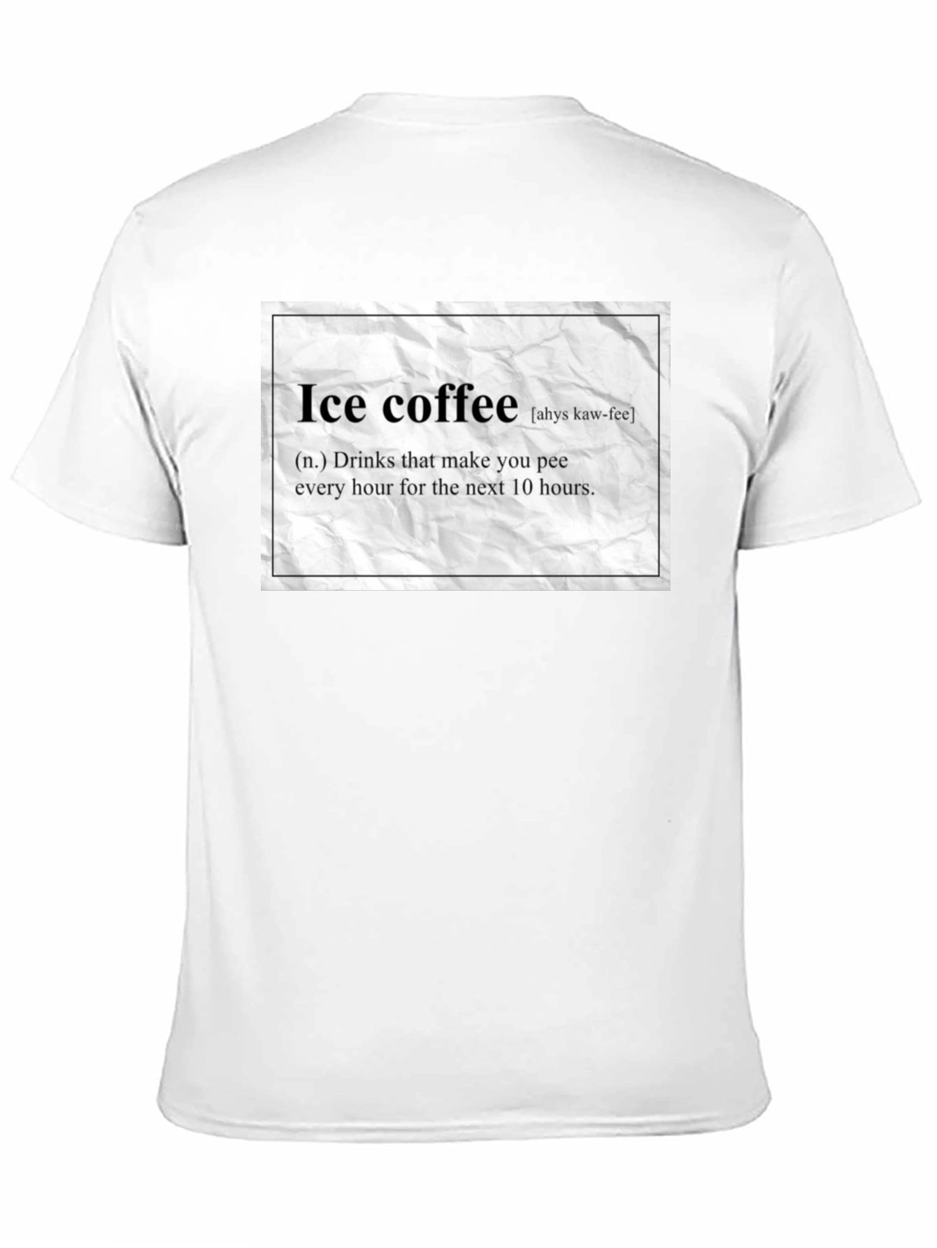 Camiseta Negra Humorística de Café Helado