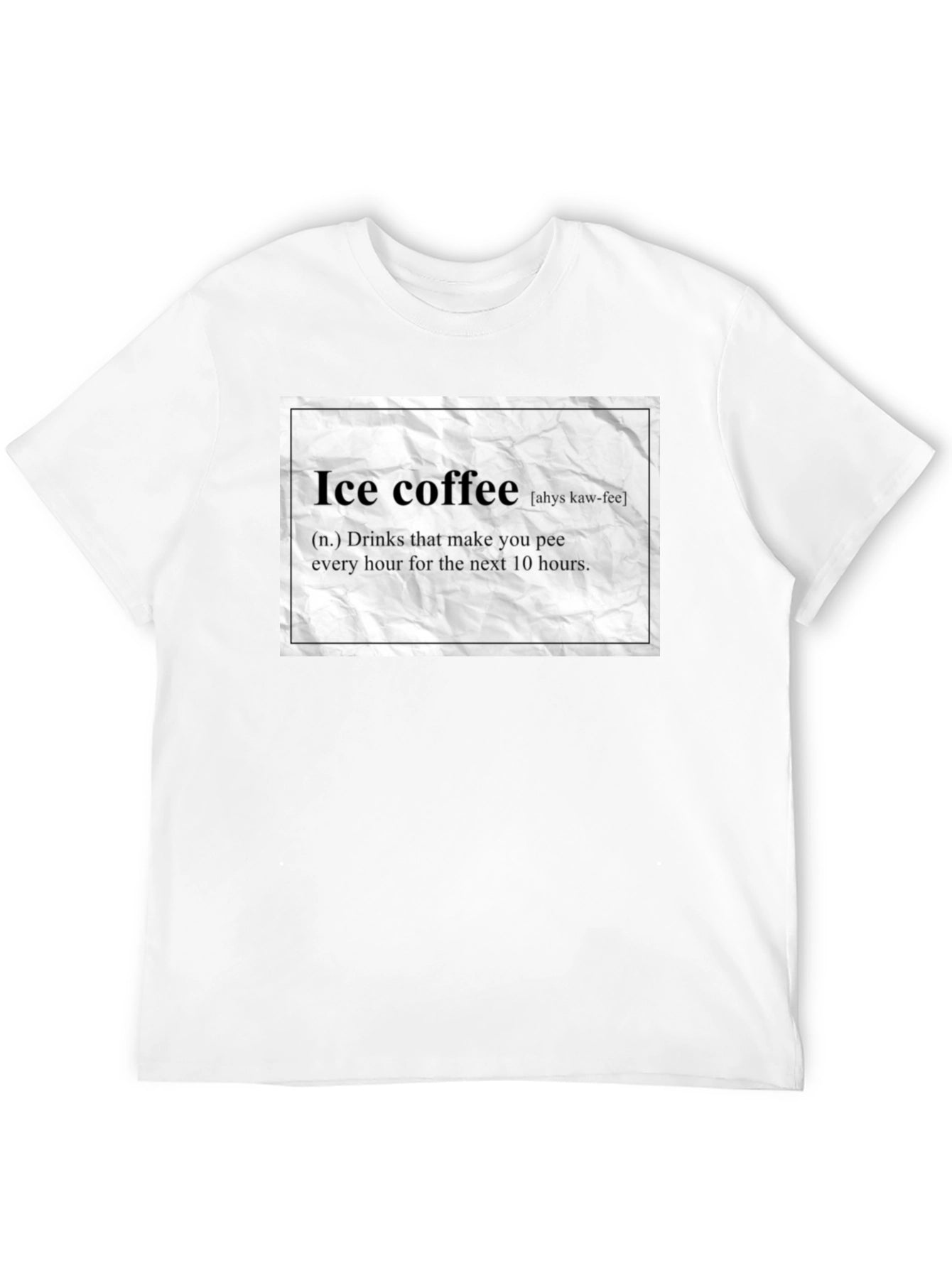 Camiseta Negra Humorística de Café Helado