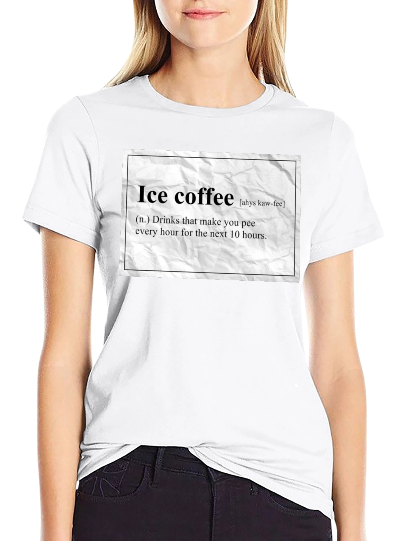 Camiseta Negra Humorística de Café Helado