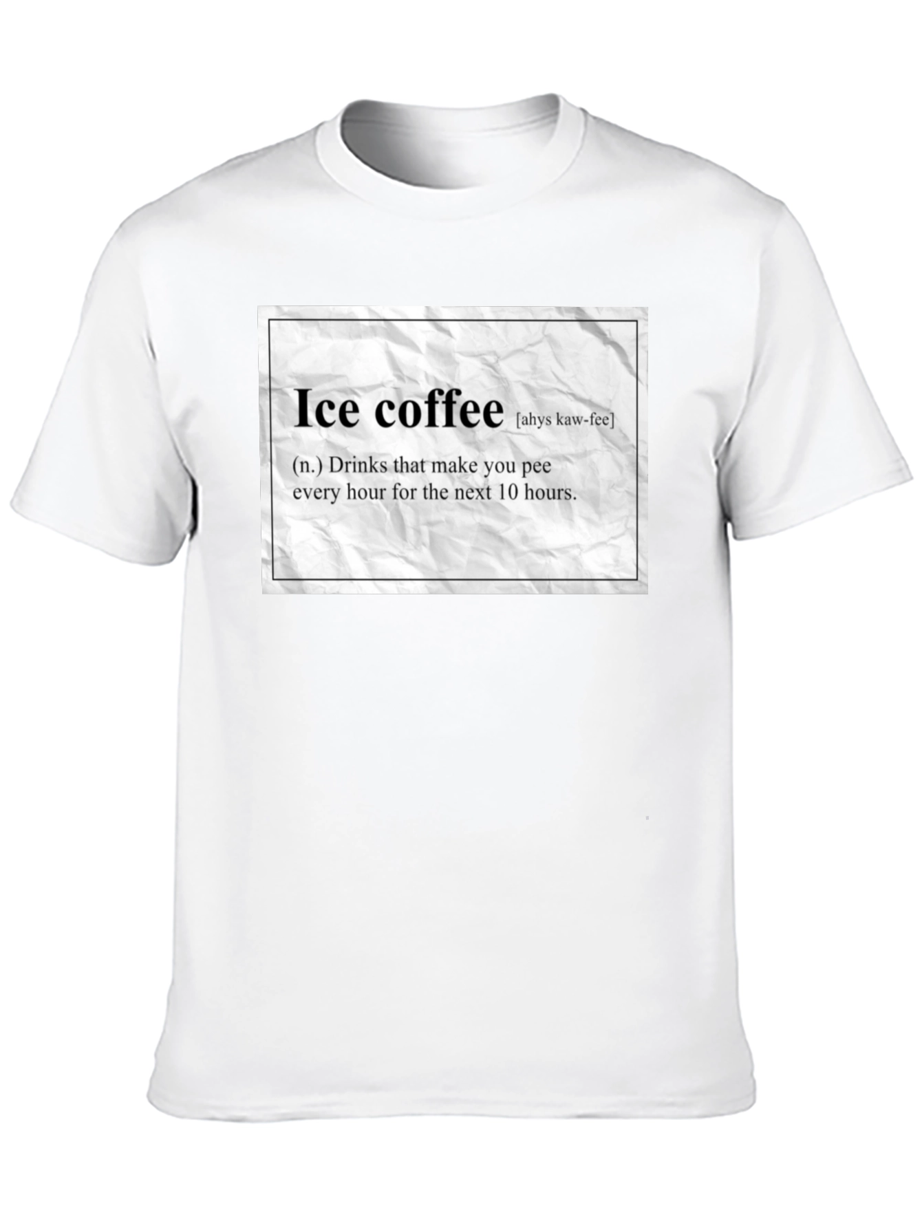 Camiseta Negra Humorística de Café Helado