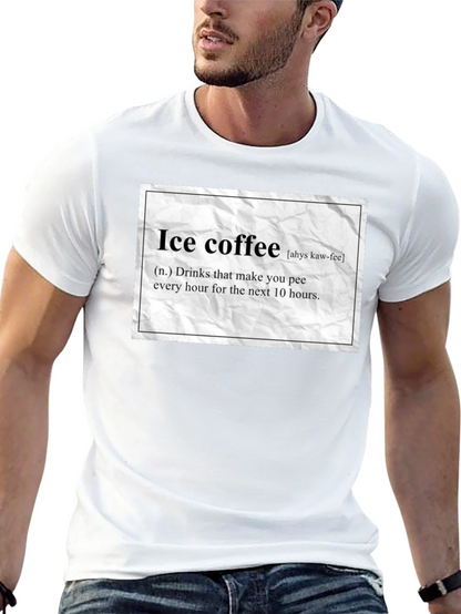 Camiseta Negra Humorística de Café Helado