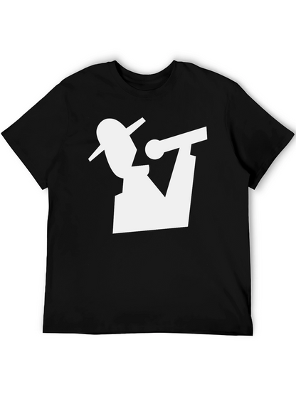 Camiseta Negra con Diseño Abstracto de Músico