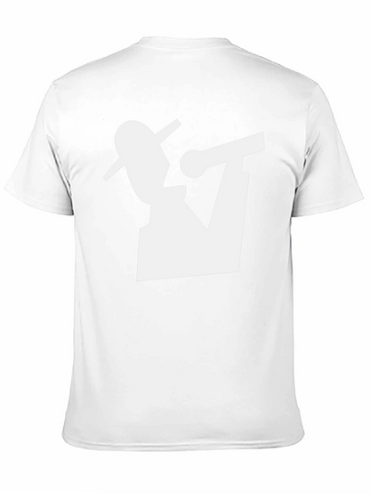 Camiseta Negra con Diseño Abstracto de Músico